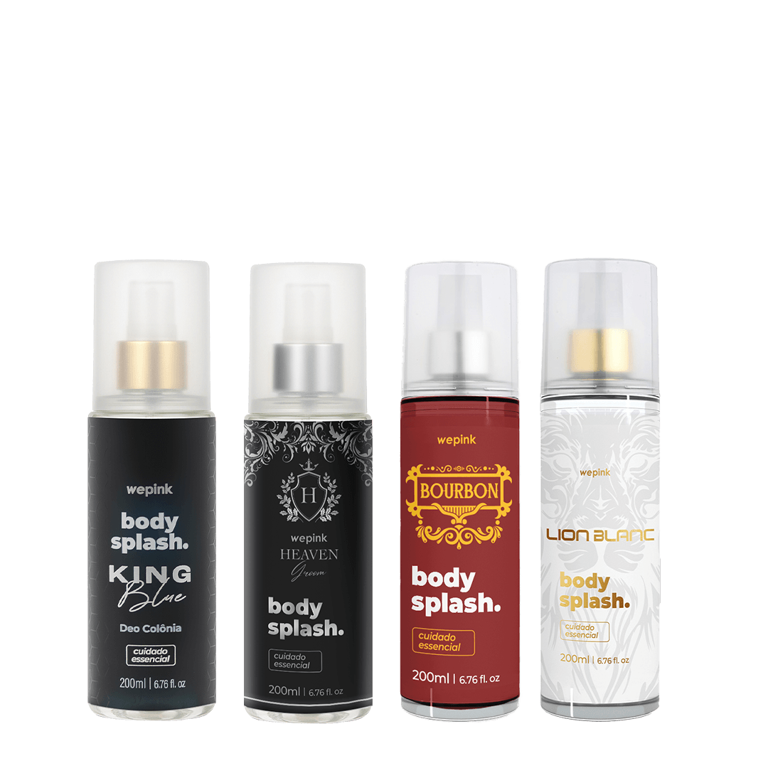 Kit Body Splashes King Blue + Lion Blanc + Heaven Groom + Bourbon - Wepink