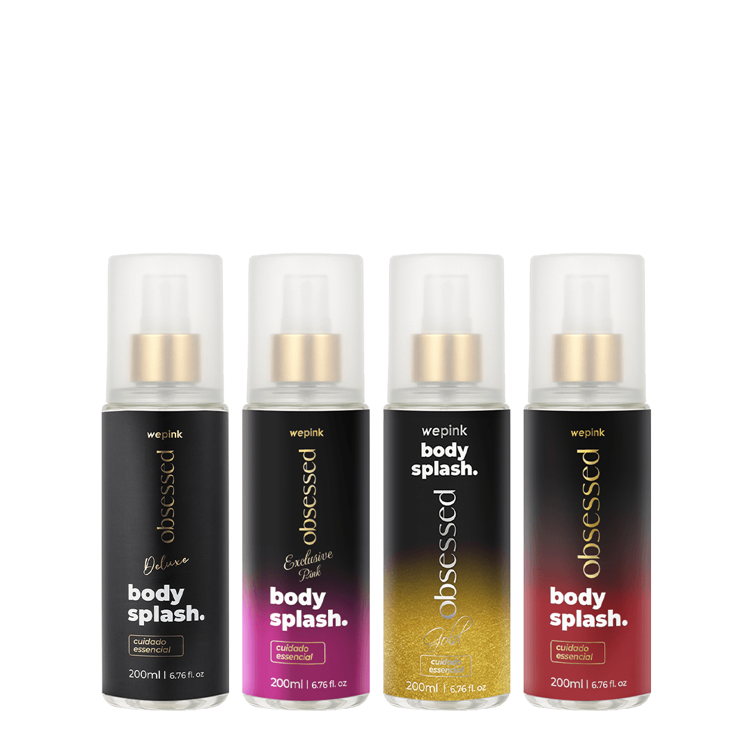 Kit 4 Body Splash Linha Obsessed + Deluxe + Gold + Exclusive Pink - Wepink